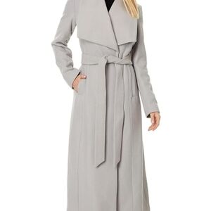 Cole Haan Light Gray Long Trench Coat with Belt